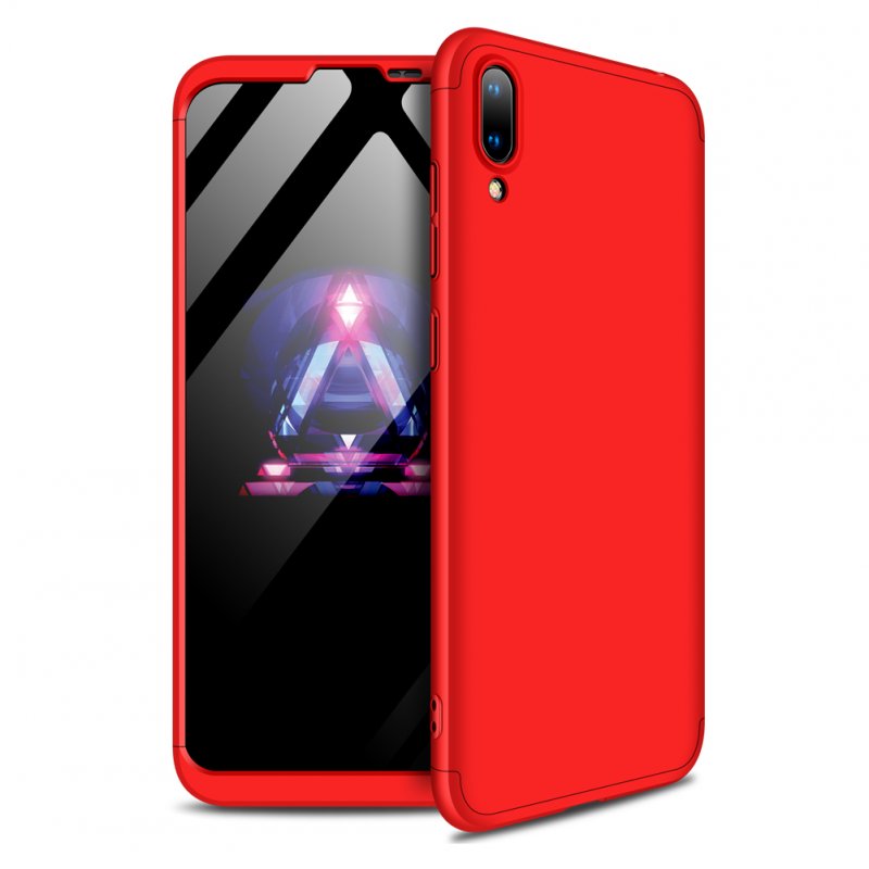 For HUAWEI Y7 2019 Ultra Slim PC Back Cover Non-slip Shockproof 360 Degree Full Protective Case red