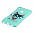For HUAWEI Y9 2019 Cartoon Lovely Coloured Painted Soft TPU Back Cover Non slip Shockproof Full Protective Case with Lanyard Light blue