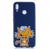 For HUAWEI Y9 2019 Cartoon Lovely Coloured Painted Soft TPU Back Cover Non slip Shockproof Full Protective Case with Lanyard sapphire