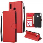 For HUAWEI Y9 2019 Flip type Leather Protective Phone Case with 3 Card Position Buckle Design Phone Cover  red