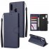 For HUAWEI Y9 2019 Flip type Leather Protective Phone Case with 3 Card Position Buckle Design Phone Cover  blue