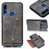 For HUAWEI Y9 prime 2019 PU Leather Shockproof Cell Phone Case Anti dust Phone Case with Double Buckle Card Slot Pocket  gray