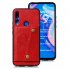 For HUAWEI Y9 prime 2019 PU Leather Shockproof Cell Phone Case Anti dust Phone Case with Double Buckle Card Slot Pocket  red