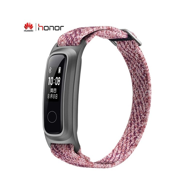 For Huawei Honor Band 5 Basketball Edition w/ Metal Strap Smart Wristband AMOLED Watch Heart Rate Fitness Sleep Tracker Sport Pink