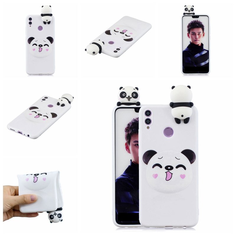 For Huawei Nova 3I 3D Cartoon Lovely Coloured Painted Soft TPU Back Cover Non-slip Shockproof Full Protective Case Smiley panda