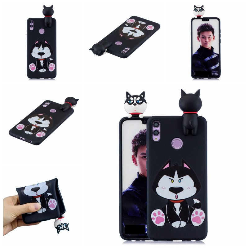 For Huawei Nova 3I 3D Cartoon Lovely Coloured Painted Soft TPU Back Cover Non-slip Shockproof Full Protective Case cute husky