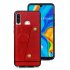 For Huawei P30 lite nova 4E Double Buckle Non slip Shockproof Cell Phone Case with Card Slot Bracket Light Brown