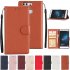 For Huawei P9 plus PU Leather Smart Phone Case Protective Cover with Buckle   3 Card Position  brown