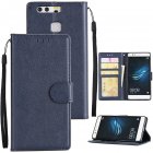 For Huawei P9 plus PU Leather Smart Phone Case Protective Cover with Buckle   3 Card Position  blue