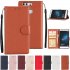 For Huawei P9 plus PU Leather Smart Phone Case Protective Cover with Buckle   3 Card Position  wine red