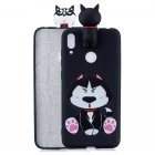 For Huawei Y7 2019 3D Cartoon Lovely Coloured Painted Soft TPU Back Cover Non slip Shockproof Full Protective Case cute husky