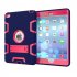 For IPAD MINI 4 PC  Silicone Hit Color Armor Case Tri proof Shockproof Dustproof Anti fall Protective Cover  Navy   Rose red