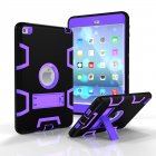 For IPAD MINI 4 PC+ Silicone Hit Color Armor Case Tri-proof Shockproof Dustproof Anti-fall Protective Cover  Black + purple