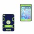 For IPAD MINI 4 PC  Silicone Hit Color Armor Case Tri proof Shockproof Dustproof Anti fall Protective Cover  Navy blue   yellow green