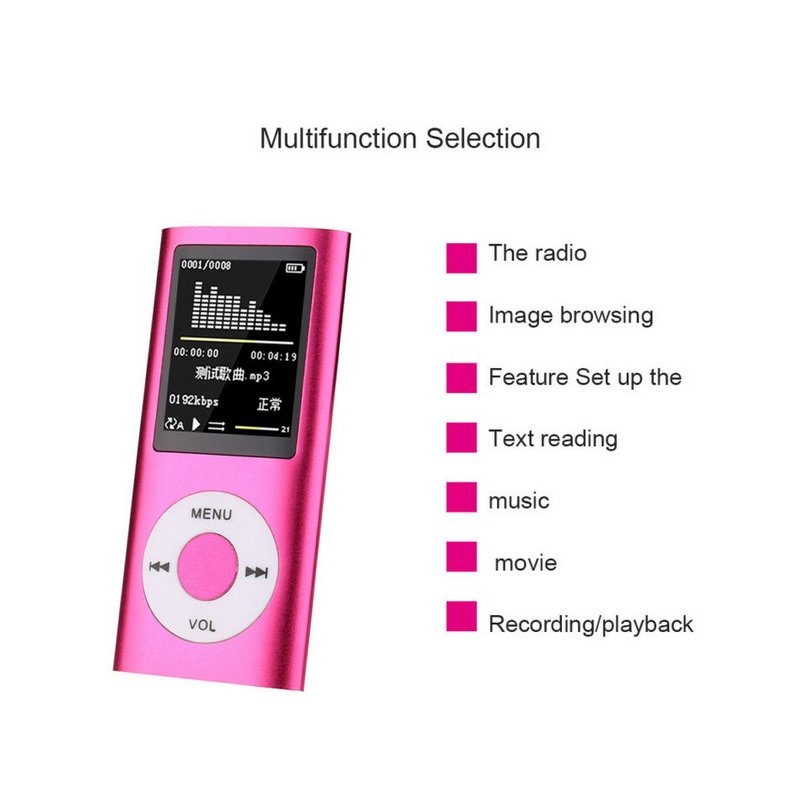 For IPod Style 32GB Portable 1.8in LCD MP3 MP4 Music Video Media Player FM Radio Portable Colorful MP3 MP4 Player Music Video red