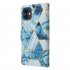 For Iphone 11 Mobile Phone Cover Inlay Gold Line Marble Pattern Flip Phone Leather Case black