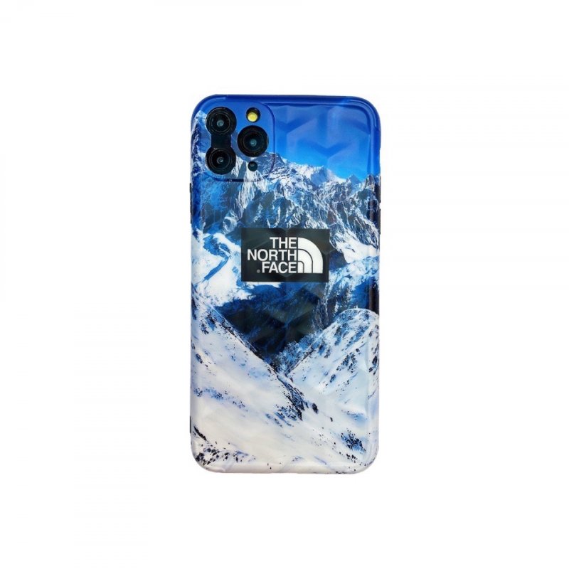 For Iphone 11 Mobile Phone Cover Tpu Y-shaped 3d Stereo Soft Protective Case Blue North Snow Mountain
