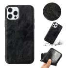 For Iphone 11 Pro Max Mobile Phone Cover Pu Waxed Leather Protective Case black