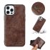 For Iphone 11 Pro Max Mobile Phone Cover Pu Waxed Leather Protective Case black