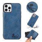 For Iphone 11 Pro Max Mobile Phone Cover Pu Waxed Leather Protective Case sapphire