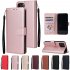 For Iphone 12 5 4 inch 6 1 inch  6 7 inch PU Leather Three card Photo Frame Front Buckle Mobile Phone shell Red wine