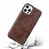 For Iphone  12 Mobile Phone Cover Pu Waxed Leather Solid Color Protective Case red