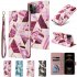 For Iphone 12 Mobile Phone Cover Matte Marble Pattern Multi function  Flip Phone Leather Case Rose gold