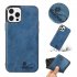 For Iphone 12 Pro Max Mobile Phone Cover Pu Waxed Leather Protective Soft Case sapphire