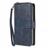 For Iphone 6 6s 6 Plus 6s Plus 7 Plus 8 Plus Pu Leather  Mobile Phone Cover Zipper Card Bag   Wrist Strap blue