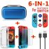 For Nintend Switch Travel Carrying Bag Screen Protector Case Charging Cable red