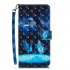 For Nokia 3 1 3D Coloured Painted PU Magnetic Clasp Wallet Stand Phone Case with Lanyard