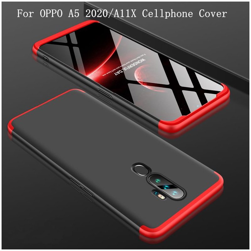 For OPPO A5 2020/A11X Cellphone Cover Hard PC Phone Case Bumper Protective Smartphone Shell black red