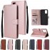 For OPPO A52 A72 A92 PU Leather Protective Phone Case with 3 Cards Slots Bracket brown