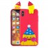 For OPPO A7 3D Cute Coloured Painted Animal TPU Anti scratch Non slip Protective Cover Back Case red