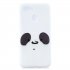 For OPPO A7 Cartoon Lovely Coloured Painted Soft TPU Back Cover Non slip Shockproof Full Protective Case with Lanyard white