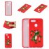 For OPPO A7 Cartoon Lovely Coloured Painted Soft TPU Back Cover Non slip Shockproof Full Protective Case with Lanyard red