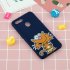 For OPPO A7 Cartoon Lovely Coloured Painted Soft TPU Back Cover Non slip Shockproof Full Protective Case with Lanyard sapphire