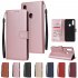For OPPO A8   A31 Realme XT   X2 Mobile Phone Case PU Buckle Closure Wallet Design Cards Slots All round Protection Phone Cover  Red wine