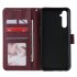 For OPPO A8   A31 Realme XT   X2 Mobile Phone Case PU Buckle Closure Wallet Design Cards Slots All round Protection Phone Cover  Red wine