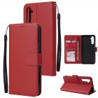 For OPPO A8   A31 Realme XT   X2 Mobile Phone Case PU Buckle Closure Wallet Design Cards Slots All round Protection Phone Cover  red