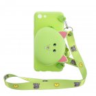 For OPPO A83 A9 2020 Cellphone Case Mobile Phone TPU Shell Shockproof Cover with Cartoon Cat Pig Panda Coin Purse Lovely Shoulder Starp  Green