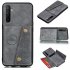 For OPPO A9 2020 Realme XT Reno 2 Mobile Phone Shell Classic Textured Pattern Buckle Closure Design Anti fall Smartphone Case  gray