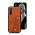 For OPPO A9 2020 Realme XT Reno 2 Mobile Phone Shell Classic Textured Pattern Buckle Closure Design Anti fall Smartphone Case  brown