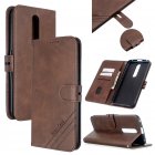 For OPPO F11 F11 Pro Case Soft Leather Cover with Denim Texture Precise Cutouts Wallet Design Buckle Closure Smartphone Shell  brown
