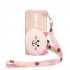 For OPPO F11 F11 Pro Cellphone Case Mobile Phone TPU Shell Shockproof Cover with Cartoon Cat Pig Panda Coin Purse Lovely Shoulder Starp  Pink