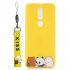 For OPPO F11 PRO Cartoon Lovely Coloured Painted Soft TPU Back Cover Non slip Shockproof Full Protective Case with Lanyard yellow