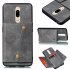 For OPPO F11 PU Leather Flip Stand Shockproof Cell Phone Cover Double Buckle Anti dust Case With Card Slots Pocket gray