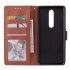 For OPPO F11 pro Wallet type PU Leather Protective Phone Case with Buckle   3 Card Position brown