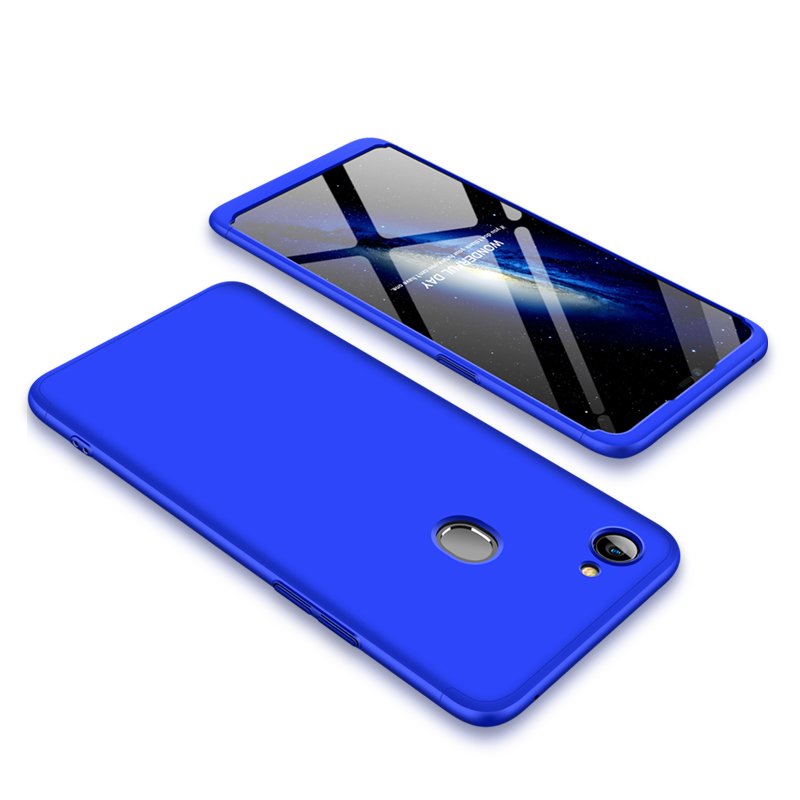 For OPPO F7 Ultra Slim PC Back Cover Non-slip Shockproof 360 Degree Full Protective Case blue