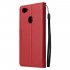 For OPPO F7 Wallet type PU Leather Protective Phone Case with Buckle   3 Card Position red